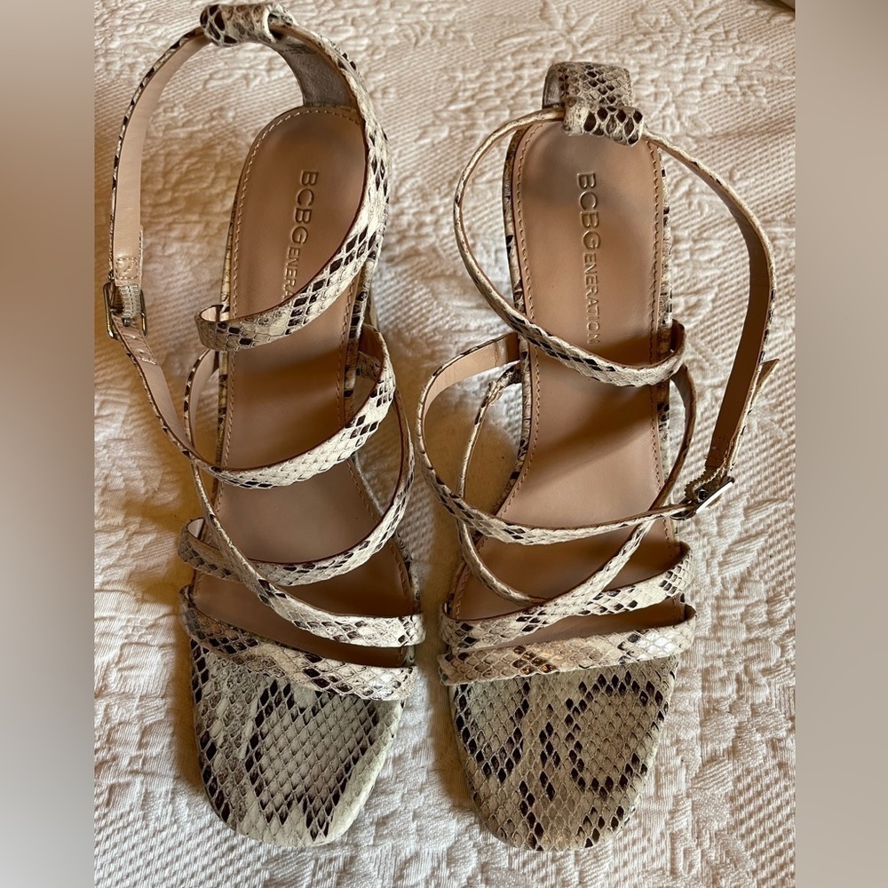 BCBGeneration snakeskin sandal
